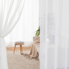 MIULEE 300 × 260 cm Transparentna voil zavesa z rinkami