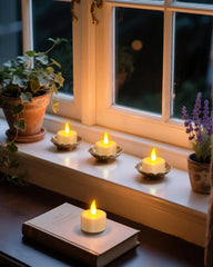 12x SOULBAY polnilne LED čajne svečke s polnilno postajo