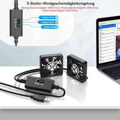 ELUTENG mini USB dvojni ventilator 40 mm za PC in igralne konzole