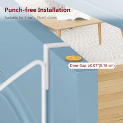 Tajsoon Raztegljiv obešalnik za vrata 47–62 cm bel