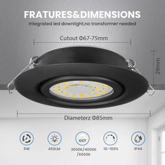 5x CLOKSH 85mm LED vgradni reflektor - 5 W