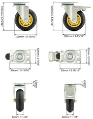 QWORK komplet 4 industrijskih koles – 100 mm z nosilnostjo do 70 kg na kolo