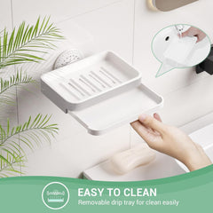 LUXEAR  komplet 3 kopalniških polic s priseski  – košarica, milnik in držalo za zobne ščetke