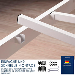 DREAMZIE kovinska postelja z letvenim dnom - 90 × 200 cm