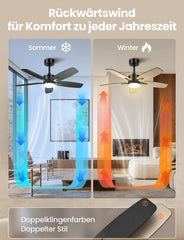 MEFINE stropni ventilator z LED osvetlitvijo in daljinskim upravljalnikom