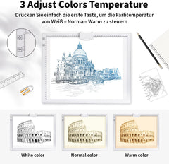 ELICE LED svetlobna A3 tabla z nastavljivo svetlostjo in barvami