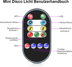 PROPULSION LIFE Mini disko LED USB svetilka z 32 svetlobnimi vzorci in glasbenim nadzorom