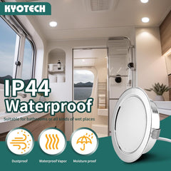 KYOTECH vgradna krom LED svetilka za pohištvo, 4 W, 4000 K, nevtralna bela, zatemnljiva, G4