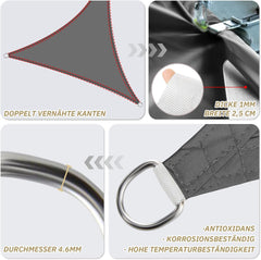 HENG FENG vodoodporno trikotno senčno jadro – 3,6 × 3,6 × 3,6 m