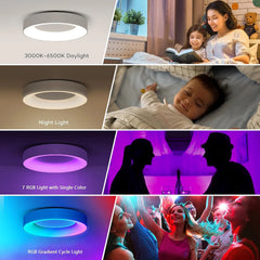 MATANE 28 cm RGB LED stropna svetilka z daljincem