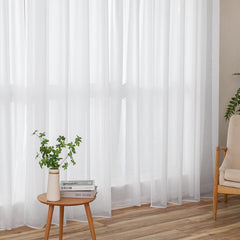 MIULEE 300 × 260 cm Transparentna voil zavesa z rinkami