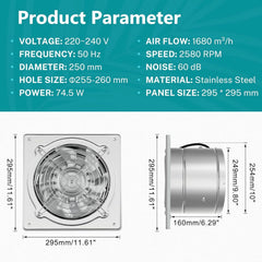 HG POWER 150 mm kovinski odvodni ventilator