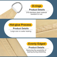 COOL AREA trikotno vodoodporno senčilo - 3,6 × 3,6 × 3,6 m