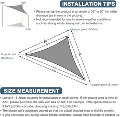 COOL AREA vodoodporno trikotno senčno jadro - 3 × 3 × 3 m