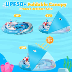 ACELIFE otroški plavalni obroč z nadstreškom in igračami