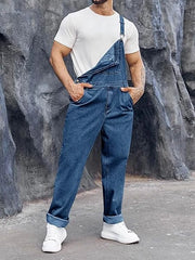 RUNCATI XL moške denim hlače z naramnicami