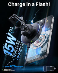 YOSH Mag-Safe Magnetni nosilec in brezžični avtopolnilec za iPhone 12–16