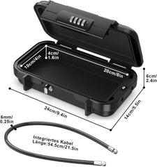 DIYIFE vodoodporen varnostni sef s 4-mestno kombinacijo in jekleno vrvjo