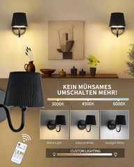 2x LUMINEXDESIGNS polnilna LED stenska luč z daljincem