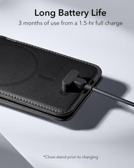 ESR MagSafe denarnica (HaloLock) z iskalnikom Geo in stojalom, združljiva z Find My - Črna