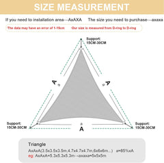HENG FENG vodoodporno trikotno senčno jadro - 5 x 5 x 7 m