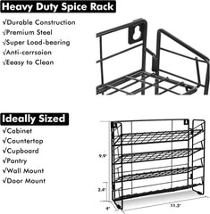 SEMLOS organizator za začimbe s kljukami za omarice in stensko montažo