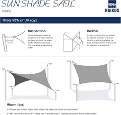 HAIKUS senčno jadro z UV zaščito - 5 x 5 m