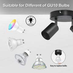 BOYIR LED stropna svetilka z 2 nastavljivima reflektorjema GU10