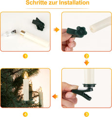 YUNSHENG komplet 30 LED božičnih svečk z daljinskim upravljalnikom