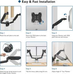 BONTEC stenski nosilec za dva monitorja od 13" do 27" z nastavljivim nagibom