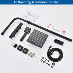 HOMEMELODY Tuš sistem z termostatom, dežno prho in nastavljivo višino