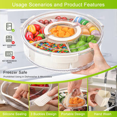 YIYICO 6-delna vrtljiva škatla za prigrizke s pokrovom