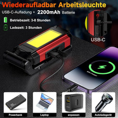 2x DAPHOMEU LED delovni svetilki COB z magnetnim podstavkom