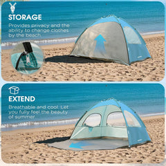 JAICOM plažni šotor za 2–3 osebe z UV zaščito
