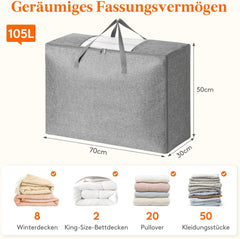 LIFEWIT komplet 3 velikih shranjevalnih vreč z ročaji - 70 × 30 × 50 cm, 105 L