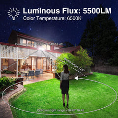 50 W 3-Glavni LED reflektor s senzorjem gibanja - 5000 lm