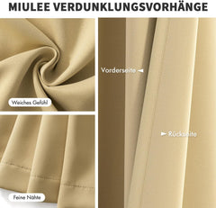2x 140x160cm MIULEE Zatemnitvene Zavese za Okna