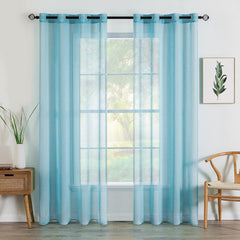 MIULEE polprosojne zavese z obročki – set 2, 140 × 145 cm