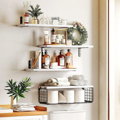 5x stenska polica s košaro