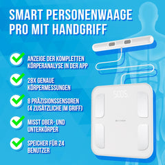 SILVERGEAR osebna tehtnica z ročnimi senzorji, aplikacijo in naprednim merjenjem telesne sestave