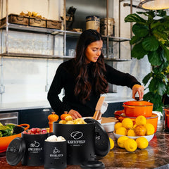 3x GREELUE kovinska posoda za krompir, čebulo in česen