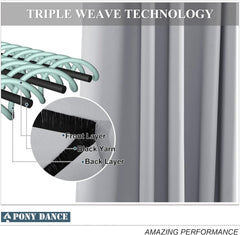 PONY DANCE 2x 160 × 140 cm Zatemnitvene termo zavese z rinkami