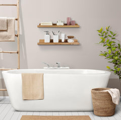 Komplet 2 ročno izdelanih lebdečih polic iz masivnega lesa jesena - 60cm