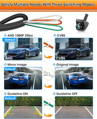 AIRPUXEM Vzvratna kamera AHD 1080P s 360° nastavljivim kotom in nočnim vidom