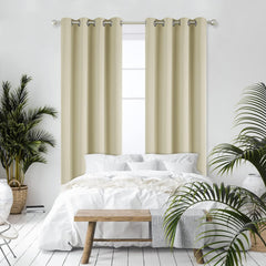 DECONOVO set 2 zatemnitvenih termo bež zaves - 160 × 132 cm