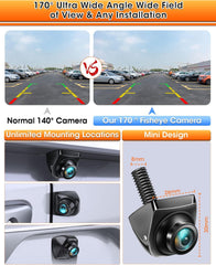 AIRPUXEM Vzvratna kamera AHD 1080P s 360° nastavljivim kotom in nočnim vidom