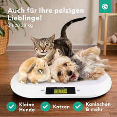 SILVERGEAR digitalna tehtnica za dojenčke in majhne živali z LED zaslonom – do 20 kg