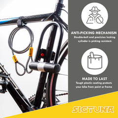 SIGTUNA kolesarska U ključavnica z jekleno verigo in 3 ključi