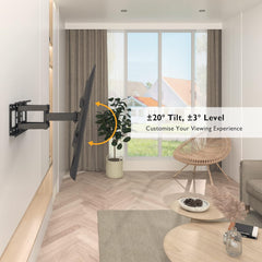 BONTEC stenski gibljiv nosilec za TV 32–80” z dvojno roko do - 60 kg