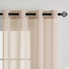 2x 140×260cm EMEMA prosojna voile zavesa z obročki